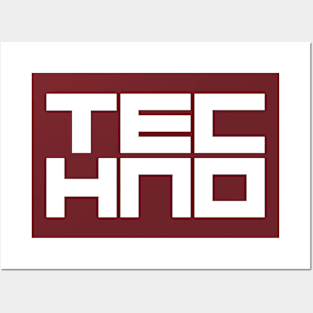 techno logo Posters and Art